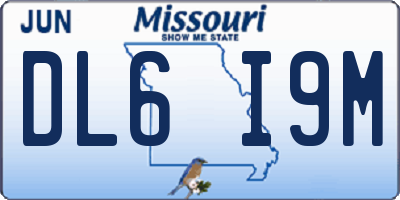 MO license plate DL6I9M
