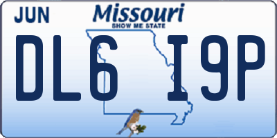 MO license plate DL6I9P