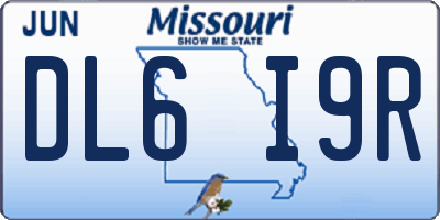 MO license plate DL6I9R