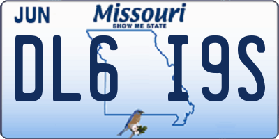 MO license plate DL6I9S