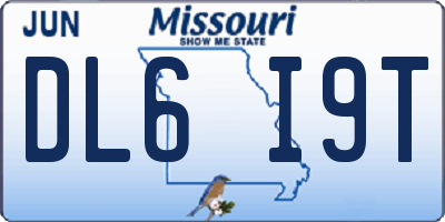 MO license plate DL6I9T