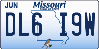 MO license plate DL6I9W