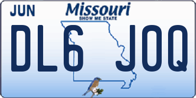 MO license plate DL6J0Q