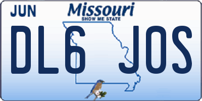 MO license plate DL6J0S