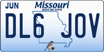 MO license plate DL6J0V