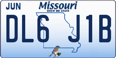 MO license plate DL6J1B