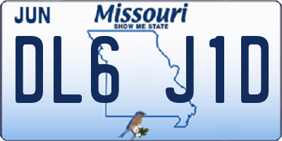 MO license plate DL6J1D