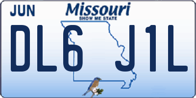 MO license plate DL6J1L