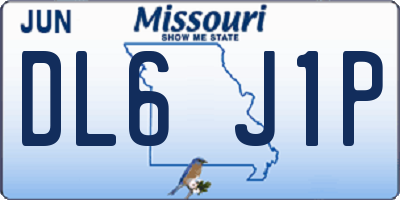 MO license plate DL6J1P