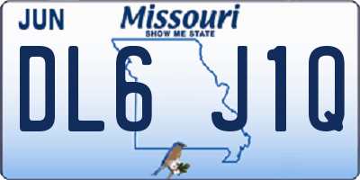 MO license plate DL6J1Q