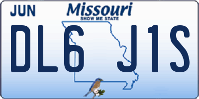 MO license plate DL6J1S