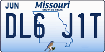 MO license plate DL6J1T