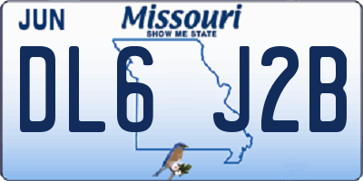 MO license plate DL6J2B
