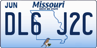 MO license plate DL6J2C
