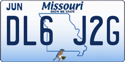 MO license plate DL6J2G