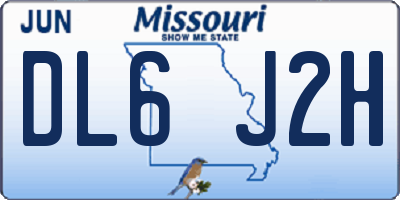 MO license plate DL6J2H