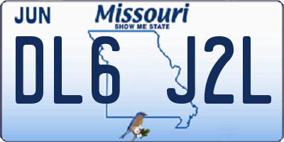 MO license plate DL6J2L
