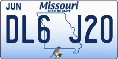 MO license plate DL6J2O