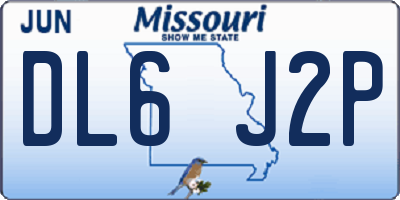 MO license plate DL6J2P