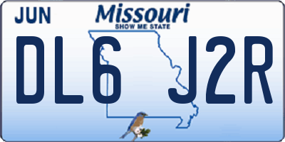 MO license plate DL6J2R