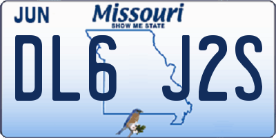 MO license plate DL6J2S
