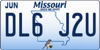 MO license plate DL6J2U