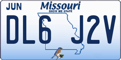 MO license plate DL6J2V