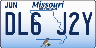MO license plate DL6J2Y