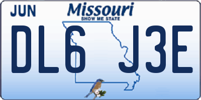 MO license plate DL6J3E
