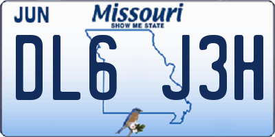 MO license plate DL6J3H