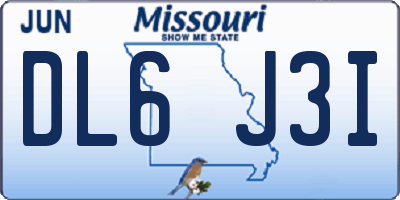 MO license plate DL6J3I