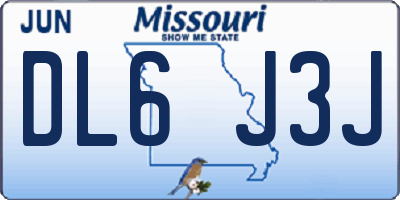 MO license plate DL6J3J