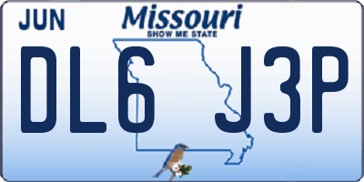 MO license plate DL6J3P