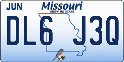 MO license plate DL6J3Q
