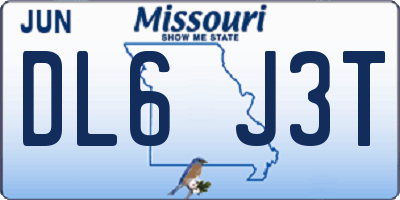 MO license plate DL6J3T