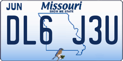 MO license plate DL6J3U