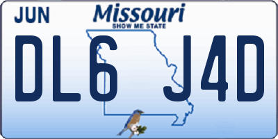 MO license plate DL6J4D