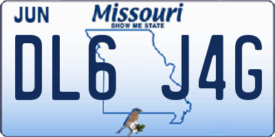 MO license plate DL6J4G