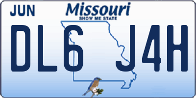 MO license plate DL6J4H