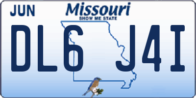MO license plate DL6J4I