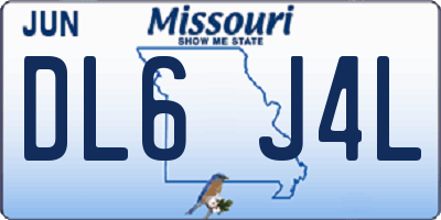 MO license plate DL6J4L