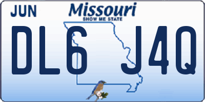 MO license plate DL6J4Q