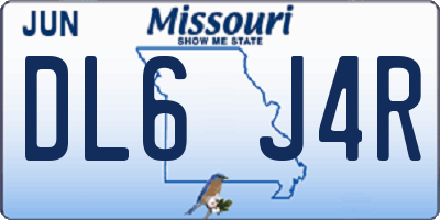 MO license plate DL6J4R