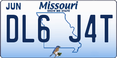 MO license plate DL6J4T