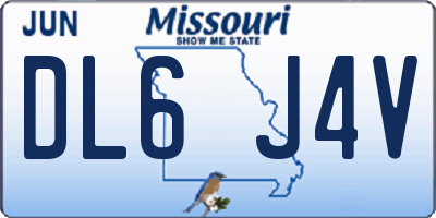 MO license plate DL6J4V