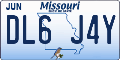 MO license plate DL6J4Y