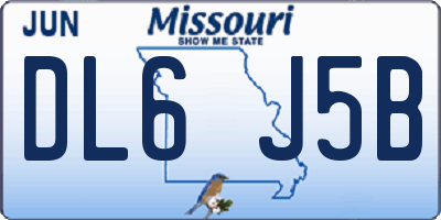 MO license plate DL6J5B