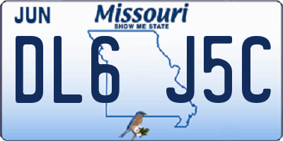 MO license plate DL6J5C