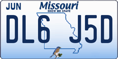 MO license plate DL6J5D