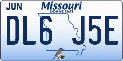 MO license plate DL6J5E